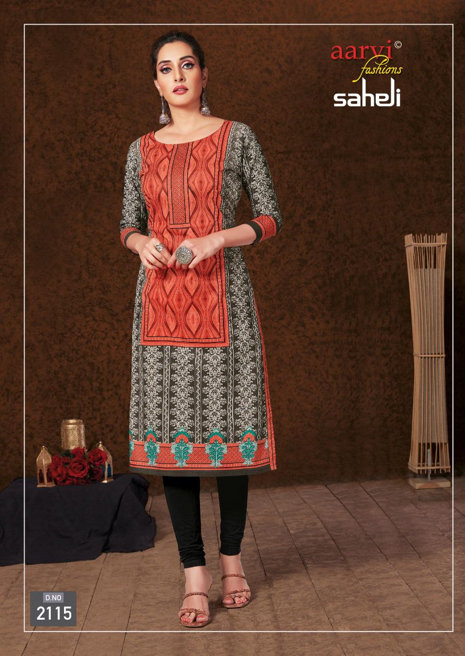 Aarvi Saheli 11 Latest Fancy Designer Cotton Printed Kurti Material